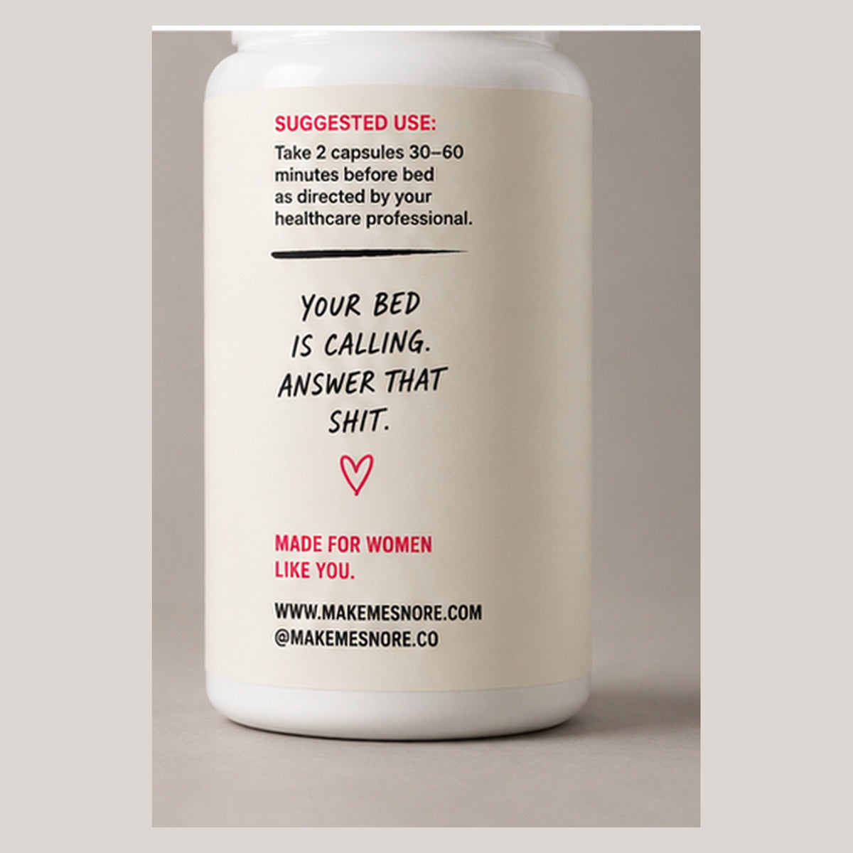 Suggested use panel: take 2 capsules 30 to 60 minutes before bed