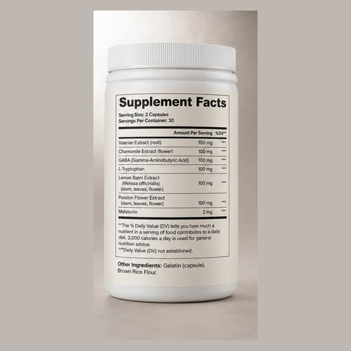 Supplement Facts panel for Make Me Snore Sleep Formula